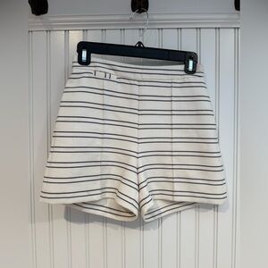 Zara High Waist Shorts in Cream and Black Stripes